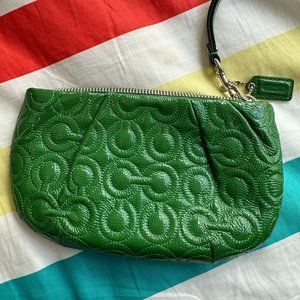 Coach Gramercy Large Signature Patent Leather Wristlet